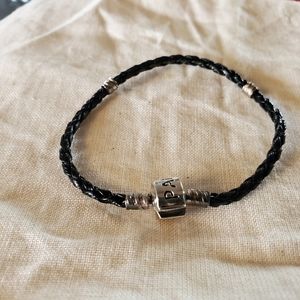 Braided leather bracelet